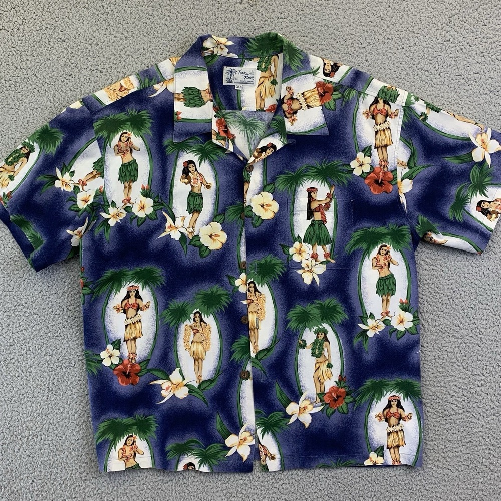 Toes On‎ The Nose Men's Hawain Button Short Sleeve Shirt Size XXL